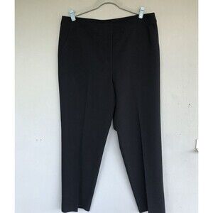 St John Caviar Ankle Pants Womens 14 Black Straight Trouser Pockets Office Party